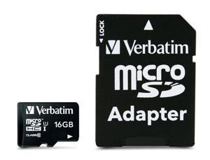 Verbatim MICRO SDHC 16GB CL 10 ADAP microSDHC-kaart 16 GB Class 10 Incl. SD-adapter