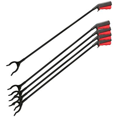 Pakket van 5x stuks zwarte kunststof afvalgrijpers/grijparmen 82,5 cm