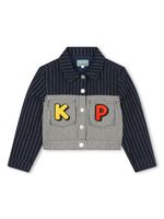 Kenzo Kids veste en jean rayée à design colour block - Bleu