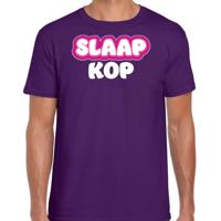 Bellatio Decorations Verkleed T-shirt voor heren - slaapkop - paars - carnaval/foute party 2XL  -