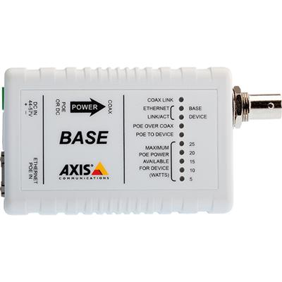 T8641 Ethernet Over Coax Base Unit PoE+ - Media-omzetter - 100Mb LAN - over Coax - 10Base-T, 100Base-TX - RJ-45  BNC - voor AXIS P1346, P1346-E, P5534, P5534-E