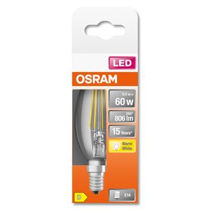 OSRAM 4058075434981 LED-lamp Energielabel D (A - G) E14 Kaars 5.5 W = 60 W Warmwit (Ø x l) 35 mm x 100 mm 1 stuk(s)