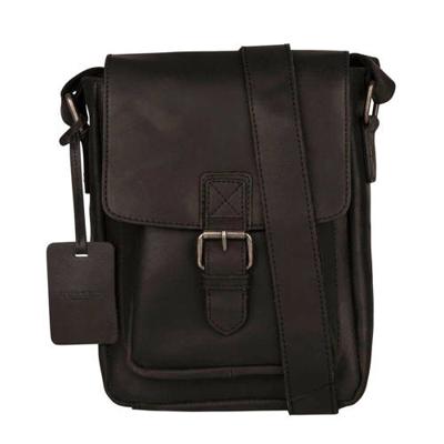 BURKELY leren crossbody tas Vintage Luke zwart