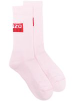 Kenzo chaussettes nervurées à logo imprimé - Rose - thumbnail