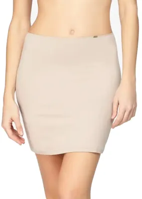 Korte onderrok dames- 40 CM - Gladde onderrok - wit - zwart - huidskeur - S - Huidskleur - S - S - S