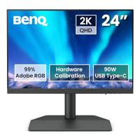 BenQ SW242Q Photographer Monitor (AQcolor Technologie, 24 inch, 16:10 2K, 99% Adobe RGB, 98% P3, Hardware-Kablibratie, 90W USB-C, 16-bit 3D LUT, HDR10, Compatibel met MacBook/Windows)