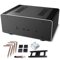 Akasa Maxwell Pro Plus, aluminium mini-ITX-behuizing zonder ventilator, LGA1700-gereed, inclusief thermische kit, kleine vormfactor computerchassis voor gaming en HTPC- en audiofiele omgevingen,
