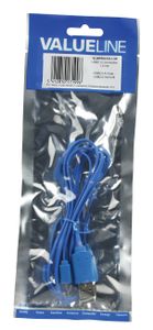 Valueline 1m, USB 2.0 A - Micro B USB-kabel USB A Micro-USB B Blauw