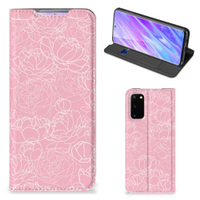 Samsung Galaxy S20 Smart Cover White Flowers - thumbnail