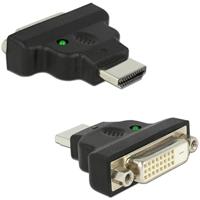 Delock Adapter HDMI-stekker > DVI-25pin aansluiting met LED, zwart, 65020