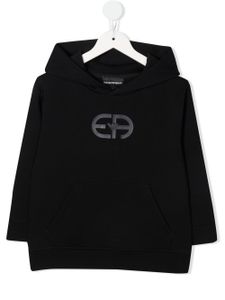 Emporio Armani Kids hoodie à logo imprimé - Bleu