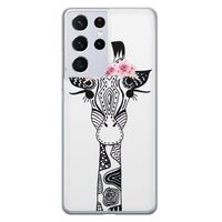 Samsung Galaxy S21 Ultra siliconen telefoonhoesje - Giraffe