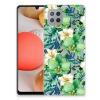 Samsung Galaxy A42 TPU Case Orchidee Groen - thumbnail