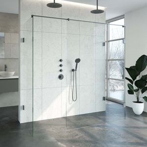 Inloopdouche Compleet XL Just Creating Profielloos 80x200 cm Gunmetal Sanitop