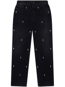 Stella McCartney jean droit à perles brodées - Noir