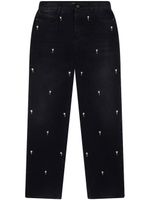 Stella McCartney jean droit à perles brodées - Noir