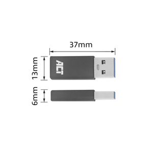 ACT Connectivity USB-A naar USB-C adapter adapter