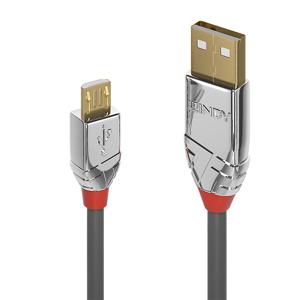 LINDY USB-kabel USB 2.0 USB-A stekker, USB-micro-B stekker 3.00 m Grijs 36653