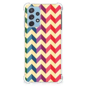 Samsung Galaxy A73 Doorzichtige Silicone Hoesje Zigzag Multi Color