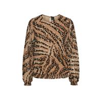 VERO MODA top met all over print bruin