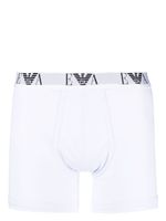 Emporio Armani boxer en coton à taille logo - Blanc