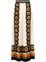 La DoubleJ pantalon palazzo Daisy Chain en soie - Orange