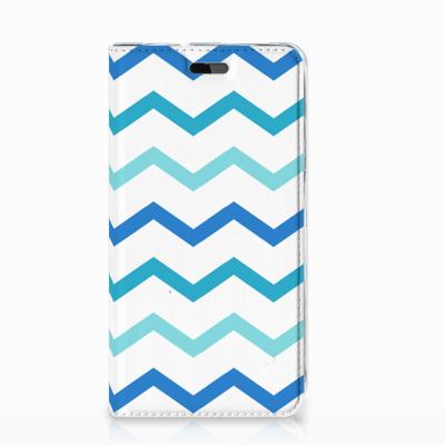 Huawei Y5 | Y6 2017 Hoesje met Magneet Zigzag Blauw