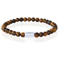 Memphis Kralen Armband Geel Tijgeroog & Silver-21cm - thumbnail