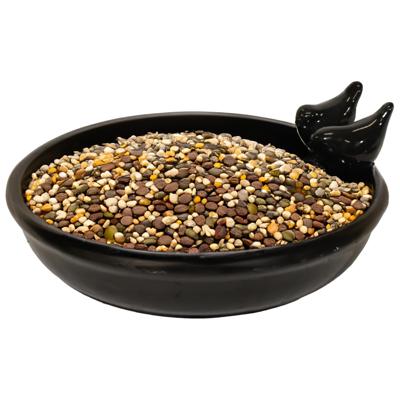 Mega Collections Vogelbad/voederschaal - zwart - keramiek - D30 x H11 cm - drinkschaal voor tuinvogels - Mega Collections Vogelbad/voederschaal - zwart - keramiek - D30 x H11 cm - drinkschaal voor tuinvogels -