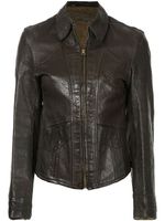 Fake Alpha Vintage veste de moto Good Design - Marron