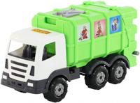 Polesie vuilniswagen Bobby S junior 42 x 16,5 cm groen 2 delig