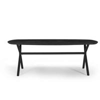 Giga Meubel - Eettafel Zwart 220cm Deens Ovaal - Mangohout - X-Poot