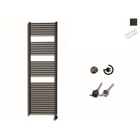 Elektrische Design Radiator Sanicare Plug En Play 172 x 45 cm Mat Zwart Thermostaat Chroom 920 Watt Sanicare - thumbnail