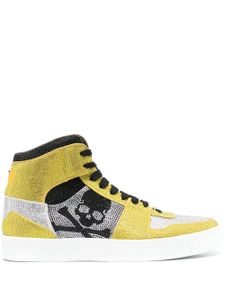 Philipp Plein baskets montantes Crystal Notorious - Jaune