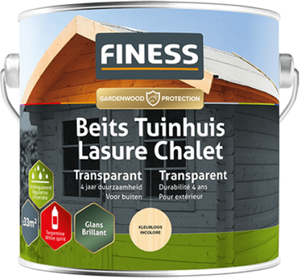 finess beits tuinhuis transparant glans bruin 2.5 ltr