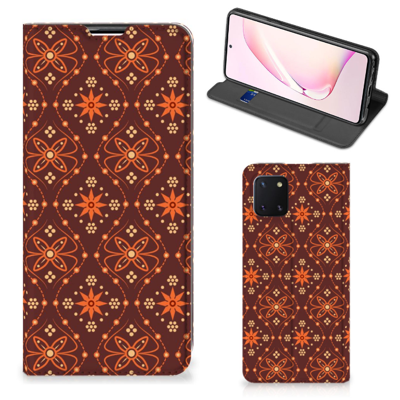 Samsung Galaxy Note 10 Lite Hoesje met Magneet Batik Brown Samsung Galaxy Note 10 Lite Hoesje met Magneet Batik Brown