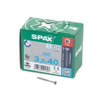 Spax Spaanplaatschroef platverzonken kop RVS T-Star T15 deeldraad 3.5x40mm (per 200 stuks)
