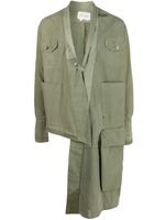 Greg Lauren manteau asymétrique à design drapé - Vert