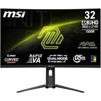 MAG 321CUPDFDE 32 inch UHD gaming-monitor met gebogen voorkant - 1500R 3840 x 2160 Rapid VA Panel, Dual Mode/0,5 ms (GtG, min.), Adaptive Sync-DP 1.4a, HDMI 2.1 CEC, USB Type-C (DP alt. met 15 W PD)