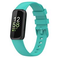 By Qubix - Compatible met Fitbit Inspire 3 - Sportbandje met gesp - Maat: Small - Teal - Compatible fitbit bandje