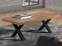 Salontafel LIEZE 130 cm tropix hout met X-poten - thumbnail