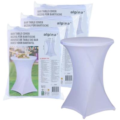 Alpina nette afdekhoes voor een statafel - 3x - wit - spandex elastiek - D90 x 115 cm Alpina nette afdekhoes voor een statafel - 3x - wit - spandex elastiek - D90 x 115 cm
