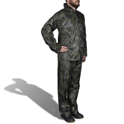 vidaXL Regenpak 2-delig met capuchon (heren / camouflage / maat L)