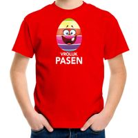 Paasei vrolijk Pasen t-shirt rood voor kinderen - Paas kleding / outfit