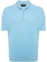 TOM FORD polo en maille à manches courtes - Bleu