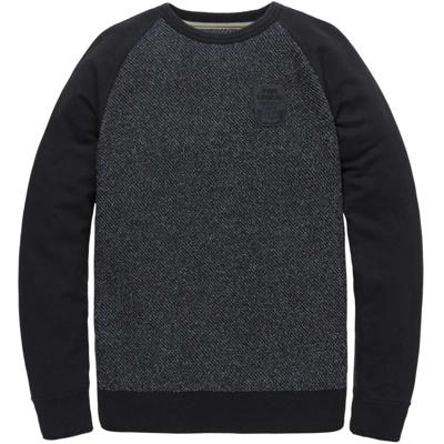 Crewneck knit sweat combination night sky