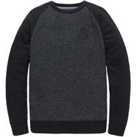 Crewneck knit sweat combination night sky