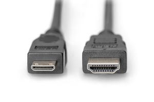 Digitus AK-330106-020-S HDMI-kabel HDMI Aansluitkabel HDMI-A-stekker, HDMI-mini-C-stekker 2.00 m Zwart Vergulde steekcontacten