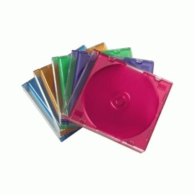 Hama 00051166 CD-hoes slim 1 CD/DVD/Blu-Ray Transparant blauw, Transparant oranje, Transparant violet, Transparant groen, Transparant rood Polystereen 25