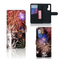 Honor 20 Pro Wallet Case met Pasjes Vuurwerk